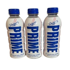 (3) Rare Prime Hydration Drink LA Dodgers NEW LIMITED EDITION EXCLUSIVE White